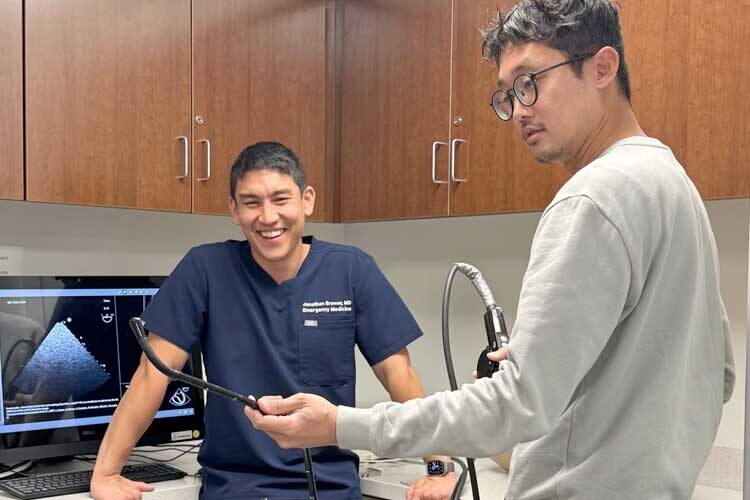 Dr. Brewer and Dr. Kang TEE probe